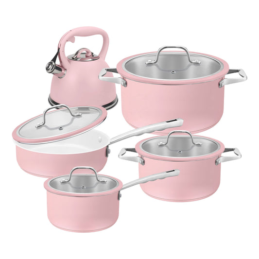 10pcs Cooking Pot Suit New Design Stainless Steel Cooking Pot Utensils Non-stick Cookware Suit Cooking Pot Suit