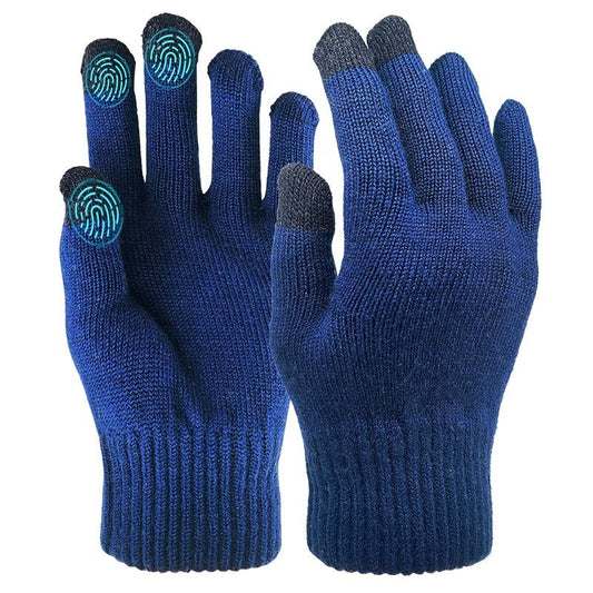 100% Merino Wool Custom Logo Men Magic Warm Women Knitted Winter Gloves With Luxury Retro Biker Hand Gloves